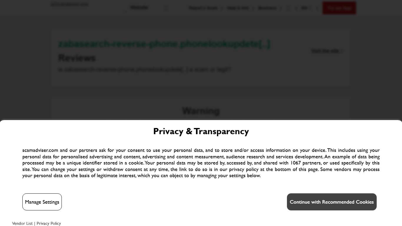 zabasearch-reverse-phone.phonelookupdetect.com Reviews | scam or legit check