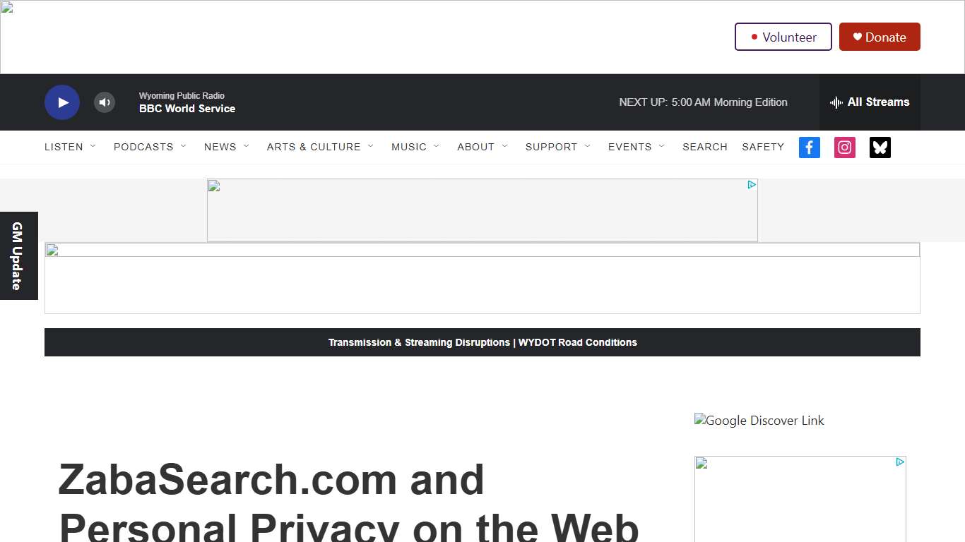 ZabaSearch.com and Personal Privacy on the Web | Wyoming Public Media
